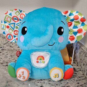 Fisher-Price Lights & Learning Elephant Plush Toy with Music and Lights